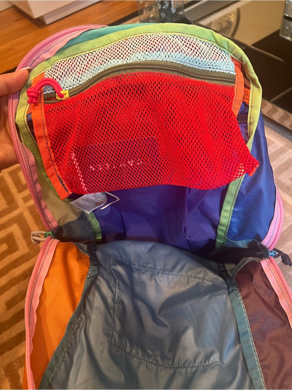 cotopaxi Chelsea Piers fitness pack in green, red, orange, pink - Picture 4 of 7